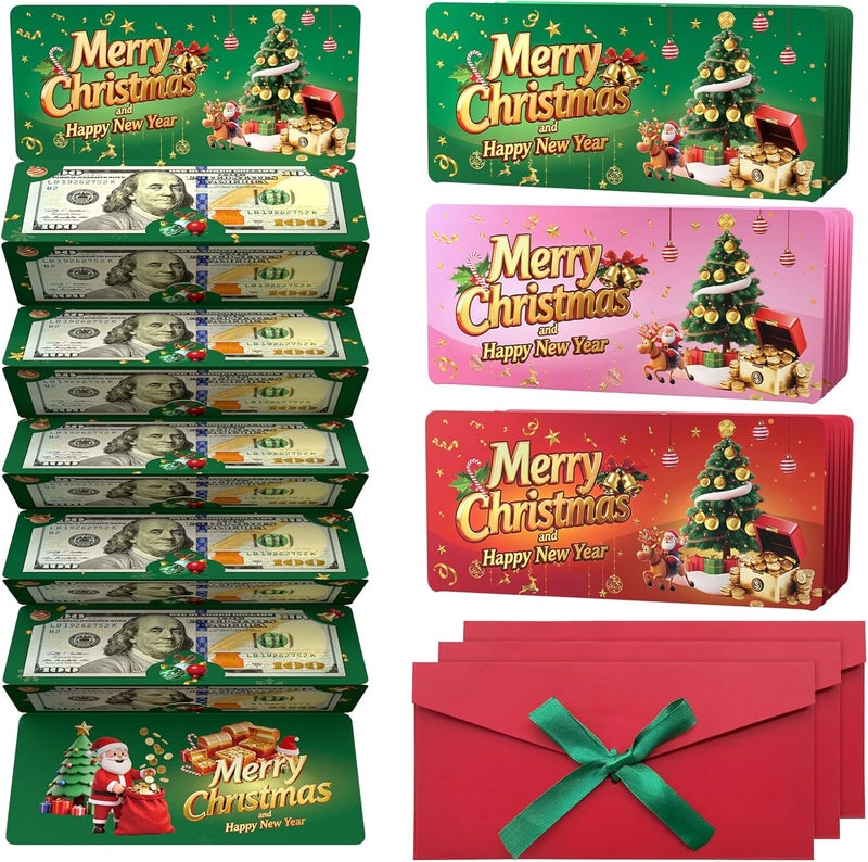 Yzryth 3 Pack Christmas Money Holders For Cash, Christmas Cash Gift Envelopes 10 Slots, Merry Gifts Card Ideas For Teen Women Men (3 pack) - Image 1